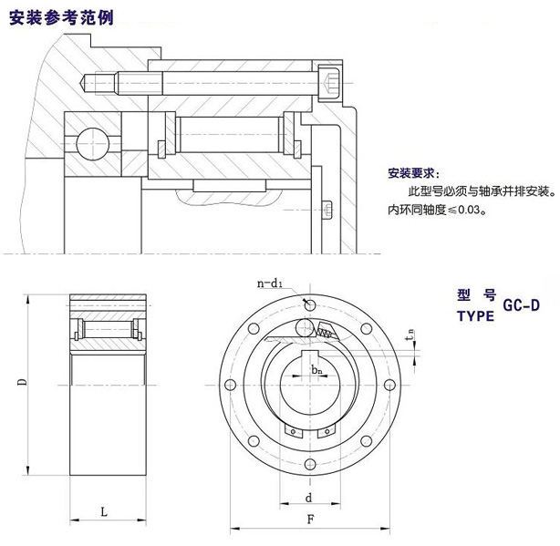 GC-D滾柱式超越離合器結(jié)構(gòu)圖 GC-D滾柱式超越離合器結(jié)構(gòu)圖