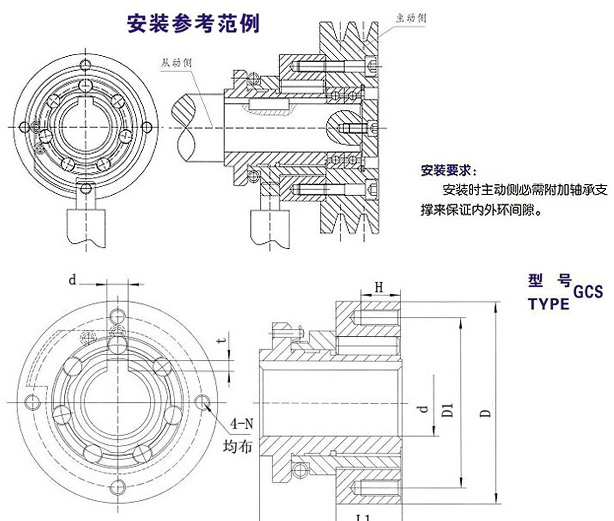 GCS滾柱式超越離合器型號(hào) GCS滾柱式超越離合器型號(hào)