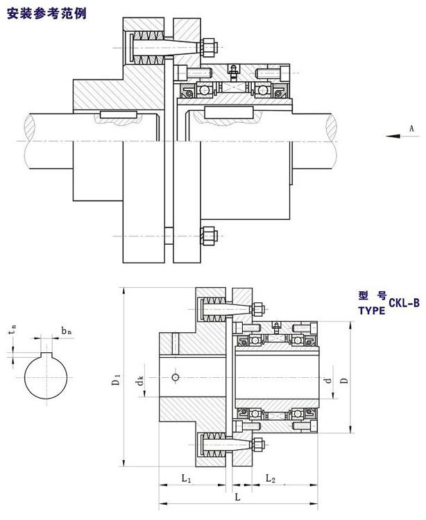 CKL-B楔塊式單向離合器型號(hào) CKL-B楔塊式單向離合器型號(hào)